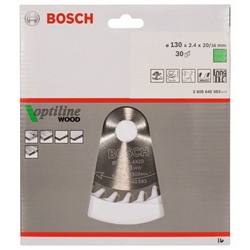 Bosch Kreissägeblatt Optiline Wood für Handkreissägen, 130x20/16x2,4mm, 30 Zähne Nr. 2608640583