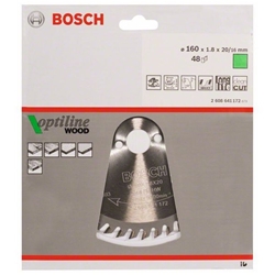 Bosch Kreissägeblatt Optiline Wood für Handkreissägen, 160x20/16x1,8mm, 48 Zähne Nr. 2608641172
