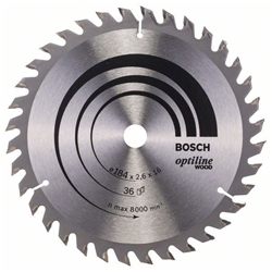 Bosch Kreissägeblatt Optiline Wood für Handkreissägen, 184x16x2,6mm, 36 Zähne Nr. 2608640818