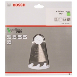 Bosch Kreissägeblatt Optiline Wood für Handkreissägen, 184x30x2,6mm, 24 Zähne Nr. 2608640610