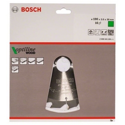 Bosch Kreissägeblatt Optiline Wood für Handkreissägen, 190x30x2,0mm, 16 Zähne Nr. 2608641184
