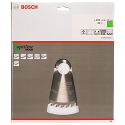 Bosch Kreissägeblatt Optiline Wood für Handkreissägen, 200x30x2,8mm, 48 Zähne Nr. 2608640620