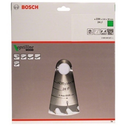Bosch Kreissägeblatt Optiline Wood für Handkreissägen, 230x30x2,8mm, 24 Zähne Nr. 2608640627