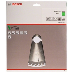 Bosch Kreissägeblatt Optiline Wood für Handkreissägen, 230x30x2,8mm, 48 Zähne Nr. 2608640629