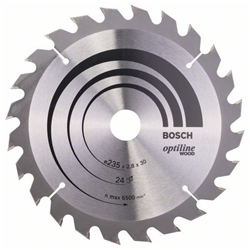 Bosch Kreissägeblatt Optiline Wood für Handkreissägen, 235x30/25x2,8mm, 24 Zähne Nr. 2608640725