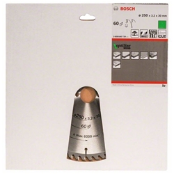 Bosch Kreissägeblatt Optiline Wood für Handkreissägen, 250x30x3,2mm, 60 Zähne Nr. 2608640729