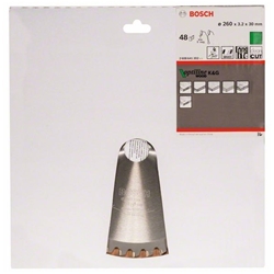Bosch Kreissägeblatt Optiline Wood für Kapp- und Gehrungssägen, 260x30x3,2mm, 48 Zähne Nr. 2608641202