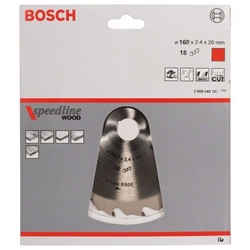 Bosch Kreissägeblatt Speedline Wood, 160x20x2,2mm, 18 Zähne Nr. 2608640787
