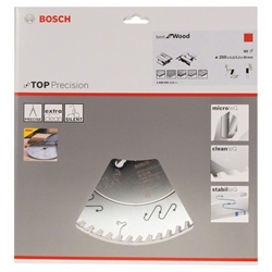 Bosch Kreissägeblatt Top Precision Best for Wood, 250x30x3,2mm, 60 Zähne Nr. 2608642112