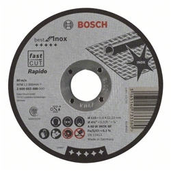 Bosch Trennscheibe gerade Best for Inox Rapido A 60 W INOX BF, 115mm, 0,8mm, 1er-Pack Nr. 2608603486
