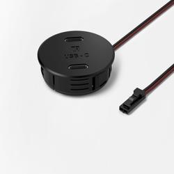 USB Einbau-Doppelsteckdose TYP C 12VDC max. 28W schwarz Nr. 3057425