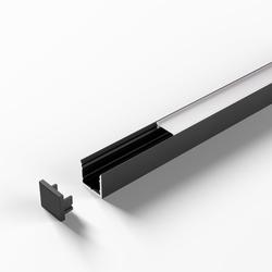 ChannelLine U Profil, schwarz opal 10er Set L=3000 Alu-und, Abdeckprofil Nr. 5596416