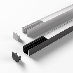 ChannelLine U Profil, schwarz opal 10er Set L=2500 Alu- und Abdeckprofil Nr. 5596465