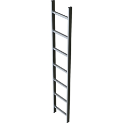 Zarges Schachtleiter Edelstahl, 15 Sprossen Leiterlänge ca. 4,20m Nr. 47645