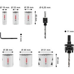 Bosch Multi Material Lochsägen-Set mit Gewinde, 19/22/29/38/44/51x40mm, 9-tlg. Nr. 2608594611