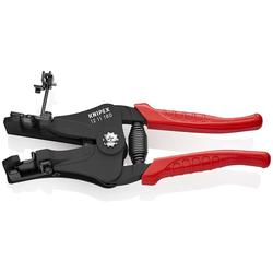 Knipex Abisolierzange mit Formmessern mit Kunststoff-Griffhüllen schwarz lackiert 180 mm Nr. 12 11 180