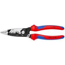 Knipex WireStripper Multifunktions-Elektrikerzange amerikanisches Modell mit Mehrkomponenten-Hüllen schwarz atramentiert 200 mm Nr. 13 72 8