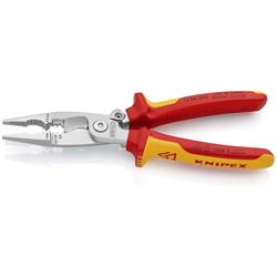 Knipex Elektro-Installationszange isoliert mit Mehrkomponenten-Hüllen, VDE-geprüft verchromt 200 mm Nr. 13 96 200