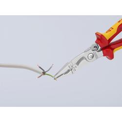 Knipex Elektro-Installationszange isoliert mit Mehrkomponenten-Hüllen, VDE-geprüft verchromt 200 mm Nr. 13 96 200