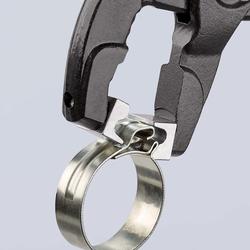 Knipex Schlauchschellenzange für Click-Schellen mit rutschhemmendem Kunststoff überzogen grau atramentiert 250 mm Nr. 85 51 250 C