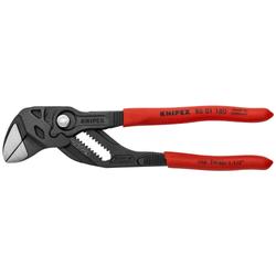 Knipex Zangenschlüssel Zange und Schraubenschlüssel in einem Werkzeug mit Kunststoff überzogen grau atramentiert 180 mm Nr. 86 01 180