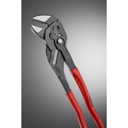 Knipex Zangenschlüssel Zange und Schraubenschlüssel in einem Werkzeug mit rutschhemmendem Kunststoff überzogen grau atramentiert 300 mm Nr. 86 01 300