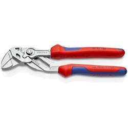 Knipex Zangenschlüssel Zange und Schraubenschlüssel in einem Werkzeug mit Mehrkomponenten-Hüllen verchromt 180 mm (SB-Karte/Blister) Nr. 86 05 180 SB