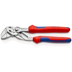 Knipex Zangenschlüssel Zange und Schraubenschlüssel in einem Werkzeug mit Mehrkomponenten-Hüllen verchromt 180 mm (SB-Karte/Blister) Nr. 86 05 180 SB