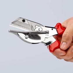Knipex Gehrungsschere für Kunststoff- und Gummiprofile mit Kunststoff-Hüllen verchromt 215 mm Nr. 94 35 215 EAN
