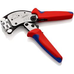 Knipex Twistor®16 Selbsteinstellende Crimpzange für Aderendhülsen mit drehbarem Crimpkopf mit Mehrkomponenten-Hüllen verchromt 200 mm (SB-Karte/Blister) Nr. 97 53 18 SB