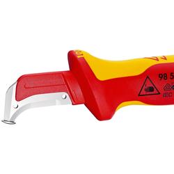 Knipex Abmantelungsmesser mit Gleitschuh isolierender Mehrkomponenten-Griff, VDE-geprüft 180 mm (SB-Karte/Blister) Nr. 98 55 SB