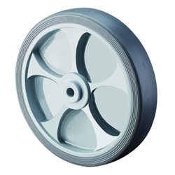 Rad, Rad Ø 160mm, Thermoplastischer Gummi grau, Radb. 45mm, Nabenl. 60mm, Kugellager, Radk. Kunststoff, Tragkr. 200kg Nr. A85.162