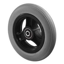 Rad, Rad Ø 150mm, Polyurethan grau, Radb. 30mm, Nabenl. 36mm, Kugellager, Radk. Kunststoff, Tragkr. 50kg Nr. A88.150
