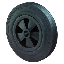 Rad, Rad Ø 160mm, Gummi schwarz, Radb. 40mm, Nabenl. 60mm, Gleitlager, Radk. Kunststoff, Tragkr. 150kg Nr. B40.160