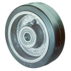 Rad, Rad Ø 250mm, Elastik-Reifen schwarz, Radb. 50mm, Nabenl. 60mm, Kugellager, Radk. Guss, Tragkr. 500kg Nr. B81.252