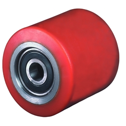 Rad, Rad Ø 82mm, Guss-Polyurethan rot 98+/-4 Shore A, Radb. 60mm, Nabenl. 56mm, Kugellager, Radk. Stahl, Tragkr. 600kg Nr. C40.82.20A