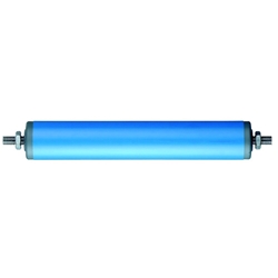 Tragrolle, Rohr-Außen Ø 40x2,3mm, blau, Einbaul. 305mm, Rollenl. 300mm, Achsl. 325mm, Tragkr. 9kg Nr. S40-F10-305-325