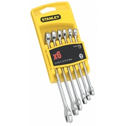 Stanley Gabel-Ringmaulschlüssel-Set FatMax Chrome 6-teilig 10-11-12-13-14-15mm Nr. 4-94-646