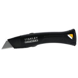 Stanley Universalmesser FatMax mit feststehender Klinge, schwarz, inklusive Kunststoffköcher, zwei Trapezklingen und einer Hakenklinge Nr. FMHT10500-0