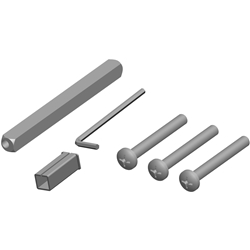 Befestigungsset für Schutzdrückergarnitur, 2089/2090 EN2, 8mm Vierkant, TS 74-83mm (Set à 3 Schrauben inkl. Drückerstift, und Sechskant-Schlüssel, Hülse 8-10mm) Nr. 23027