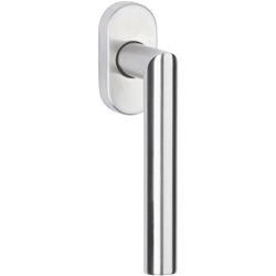 DK-Fenstergriff 1802 DK BASIC 02, Stiftlänge 24/32mm und 36/42mm, Stift lose beiliegend, 2x Schrauben M5x45mm, Kugelrasterung, mit Metall-Unterkonstruktion, Oberfl. 60 (Edelstahl matt) Nr. 39331