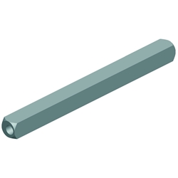 Drücker-Vierkant-Lochstift, Länge 8x130mm, mit beidseitiger stirnseitiger Lochbohrung, Bohrung 35mm tief, Eisen verzinkt Nr. 30240