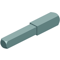Drücker-Vierkant-Vollstift abgesetzt, 8/10x80mm, Länge 55 (8) /25 (10)mm, Eisen verzinkt Nr. 11517