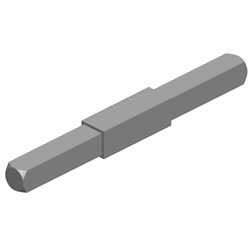 Drücker-Vierkant-Vollstift, Länge 8/10/8x140mm, Drückerseiten 8mm, Schlossnuss = 10mm, 8mm Länge jeweils 45mm lang, Eisen verzinkt Nr. 7700