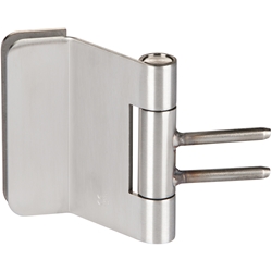 Glastür-Bandpaar 6351, 3-tlg. (Officebohrung) inkl. Rahmenteil Holzzarge, für stumpfe Türen, DIN Links, Falztiefe 40mm, max. empfohlene Türbreite 1000mm, Oberfl. 60 (Edelstahl matt) Nr. 16632