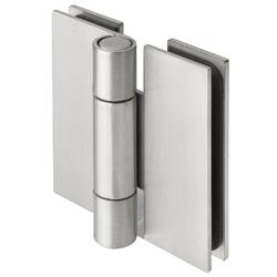 Glastür-Bandpaar 6354, 3-tlg. (SONDERBOHRUNG), für Glas/Glas-Verbindung, max. empfohlene Türbreite 1000mm, Oberfl. 60 (Edelstahl matt) Nr. 29825