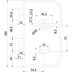 Glastür-Schlosskasten 6036R BAD ROMA, mit Bad Verriegelung rot/grün, DIN Rechts, vorgerichtet für Drückerrosetten, Falle und Riegel für 10mm Glas, Oberfl. 60 (Edelstahl matt) Nr. 33292