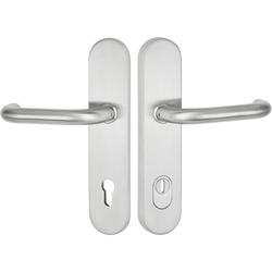 HT-EN3-Schutzdrückergarnitur 1801 BASIC 01, mit Langschild 2089 KSH, PZ 92mm, TS 64-83mm, ZA für Zylinderüberstand 8-15mm, Oberfl. 60 (Edelstahl matt) Nr. 38774