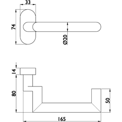 RR-FH-Drückerpaar 1808 GK, 20mm Ø BASIC 08, mit Rosette 2085 fest/drehbar, ohne Schlüsselrosetten, inkl. VK für TS 74-90mm, ohne Schrauben, Oberfl. 60 (Edelstahl matt) Nr. 24264