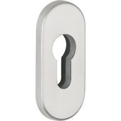 Schieberosette 2076 S oval, PZ, Höhe 6mm, ohne Schrauben, Metall-Unterkonstruktion, Oberfl. 60 (Edelstahl matt) Nr. 18180